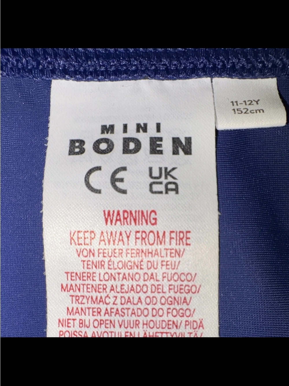 Mini Boden Navy Swim Bikini Top with Rainbow Straps